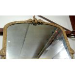 A Victorian giltwood and gesso overmantel mirror (re-gilded), w.