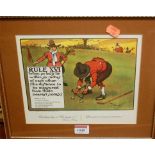 Charles Crombie (1880-1967) - Set of four humorous golfing prints;