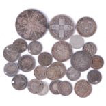 Great Britain, mixed lot of Victorian silver coins to include; 1889 double florin,