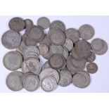 Great Britain, mixed lot of Victorian and later silver coins to include; florins, shillings,