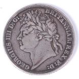 Great Britain, 1822 crown, George IIII laureate head, rev.