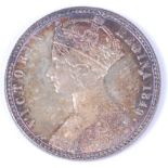 Great Britain, 1849 florin, Queen Victoria godless type, rev.