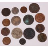 Mixed lot of 18th century and later British and foreign silver and copper coins (15)