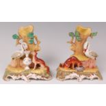 A pair of Victorian Staffordshire spill-holders,