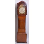 Thomas Dold of Merthyr - early 19th century mahogany longcase clock, having painted arched dial (w.