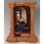 A circa 1900 Berlin porcelain plaque, depicting interior scene with novice nun, 24.