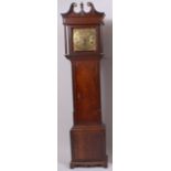Joseph Batty of Halifax - a circa 1800 oak longcase clock, having broken swan neck pediment,