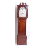Walker of Nantwich - Early 19th century North Country oak and mahogany crossbanded longcase clock,