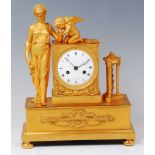 A French Empire gilt bronze mantel clock by Louis Mallet, clockmaker to the Duc d'Orleans,