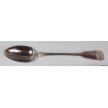 An early Victorian silver stuffing spoon, in the Fiddle & Thread pattern, 5.