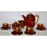 A mid-20th century Carltonware Rouge Royal four piece teaset,