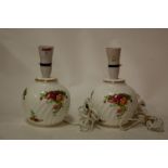 A pair of Royal Albert table lamps,