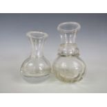 A William IV / early Victorian tavern measure and a later 1/4 Gill glass baluster measure, the