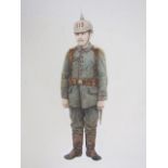 Jeffrey Burn (Contemporary) A study of a First World War Imperial German infantyman, watercolour and