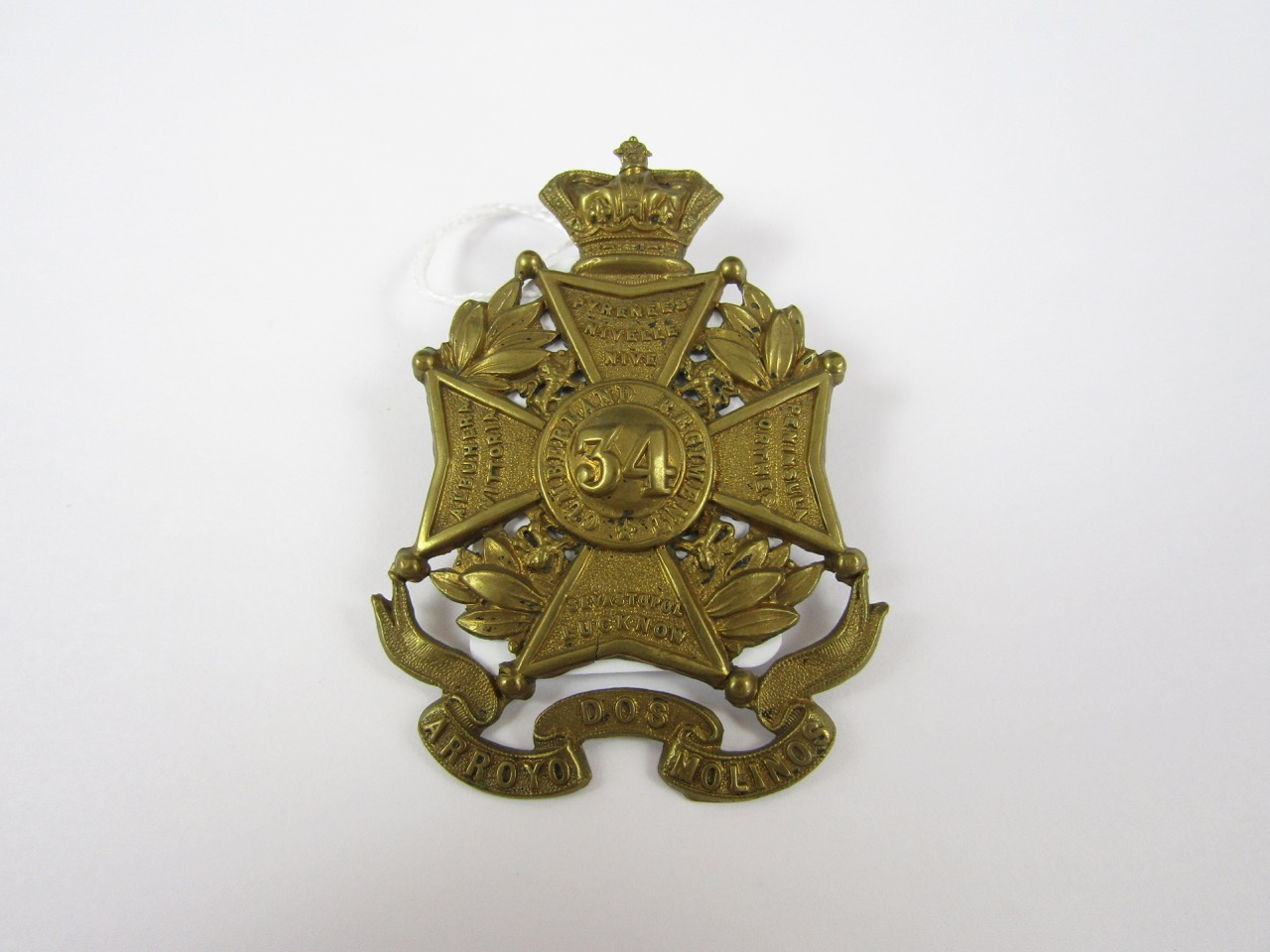 A 34th of Foot second pattern glengarry badge