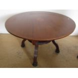 A late 19th / early 20th Century inlaid mahogany centre table, the circular top having string-inlaid