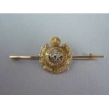 A George VI 9ct gold Royal Engineers sweetheart brooch