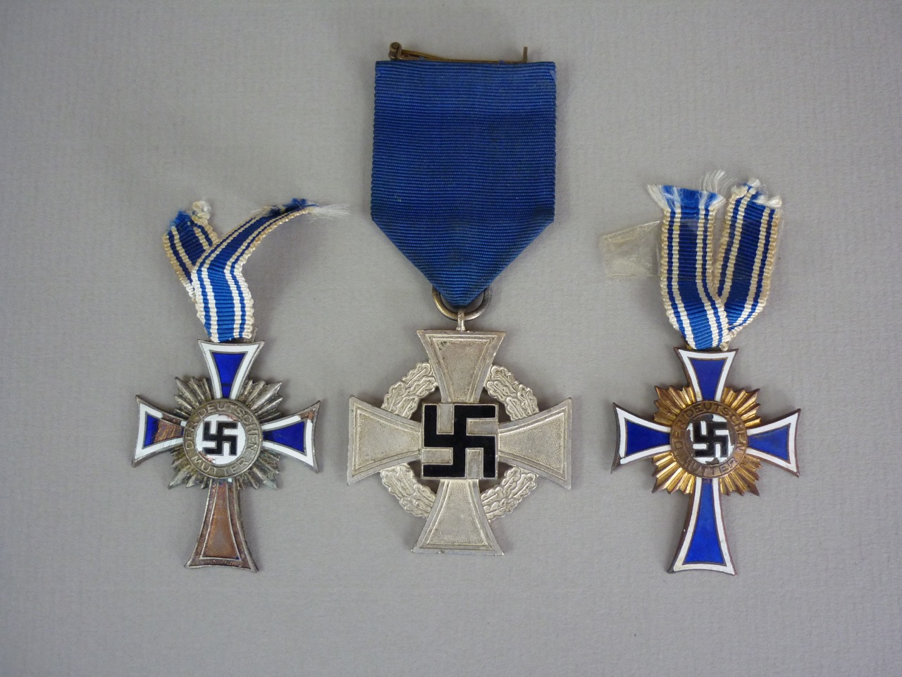 Two German Third Reich Mothers' Crosses and a Faithful Service Medal