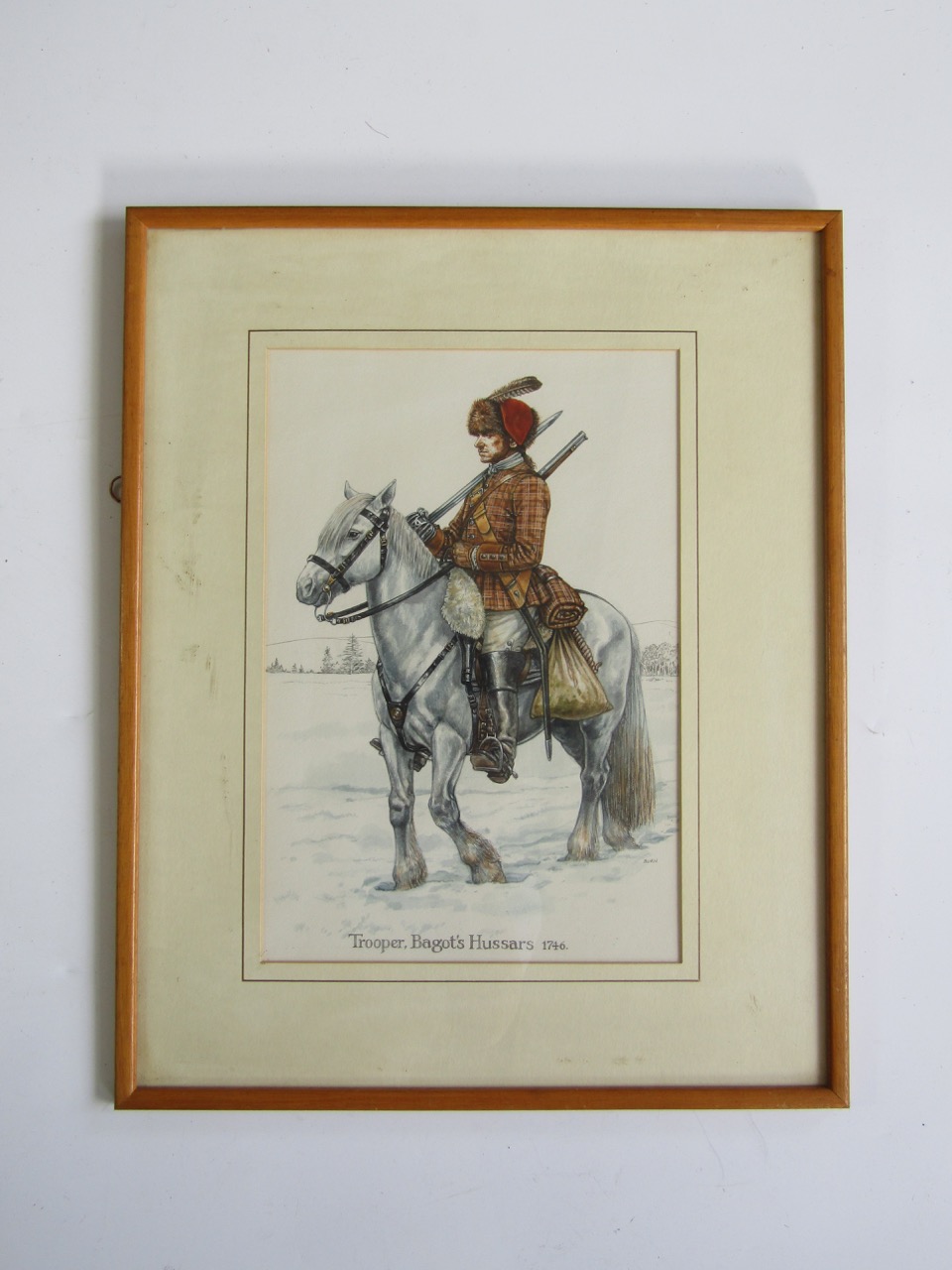 Jeffrey Burn (Contemporary) Trooper, Bagot's Hussars 1746, original artwork for Osprey Military
