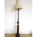 A 1920s / 30s 'Jacobeathan' carved oak standard lamp, 170 cm