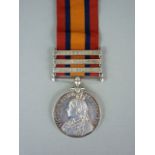 A Queen's South Africa Medal with three clasps to 879 Pte H Muir, 2: Hampshire Regiment