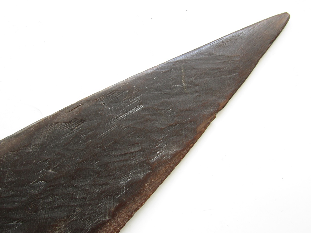 An antique Maori hoe / paddle, having an offset palmate blade and cylindrical pommel, 158 cm - Image 3 of 3