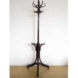 A late 19th / early 20th Century bentwood coat, hat and umbrella stand, 200 cm