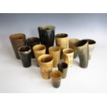 13 various horn beakers