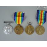 A British War Medal to 92486 Pte W Howard, Liverpool Regt, together with three Victory Medals
