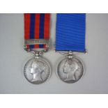 An 1854 India General Service Medal with Pegu Clasp and Navy Long Service and Good Conduct Medal