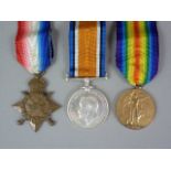 A 1914-15 Star, British War and Victory Medals to 57808 Dvr J Roberts, RFA