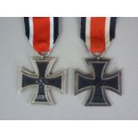 Two German Third Reich second class Iron Crosses