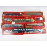 Nine boxed Hornby railway carriages, together with one other