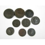 A quantity of Georgian and Victorian copper coins, including two Cartwheel Twopence pieces