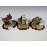 Border Fine Arts figurines Ladies in Waiting, Cockerel and Piglet, and Home Comforts