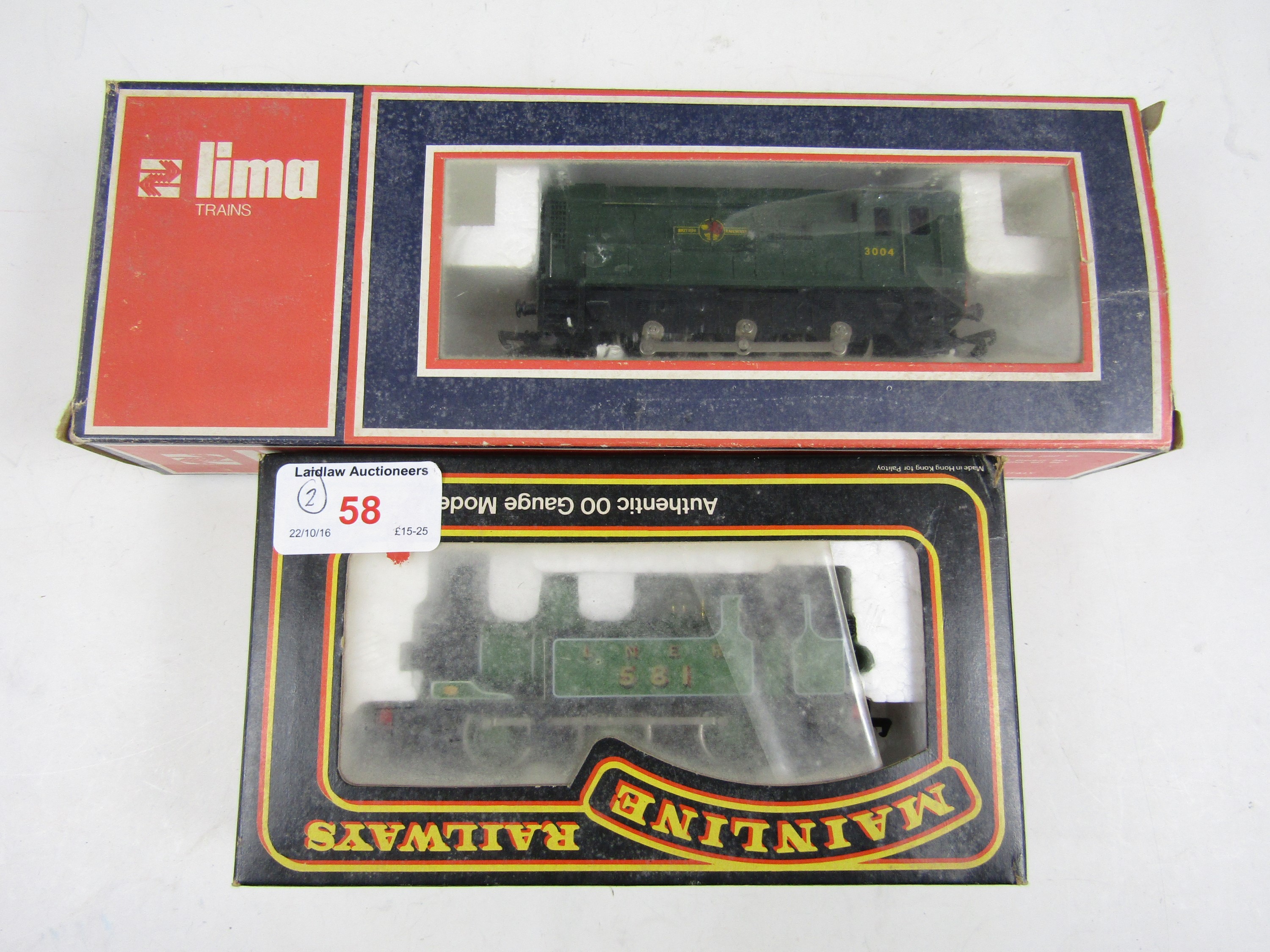 A boxed Lima diesel shunter locomotive, together with a boxed Mainline tank locomotive