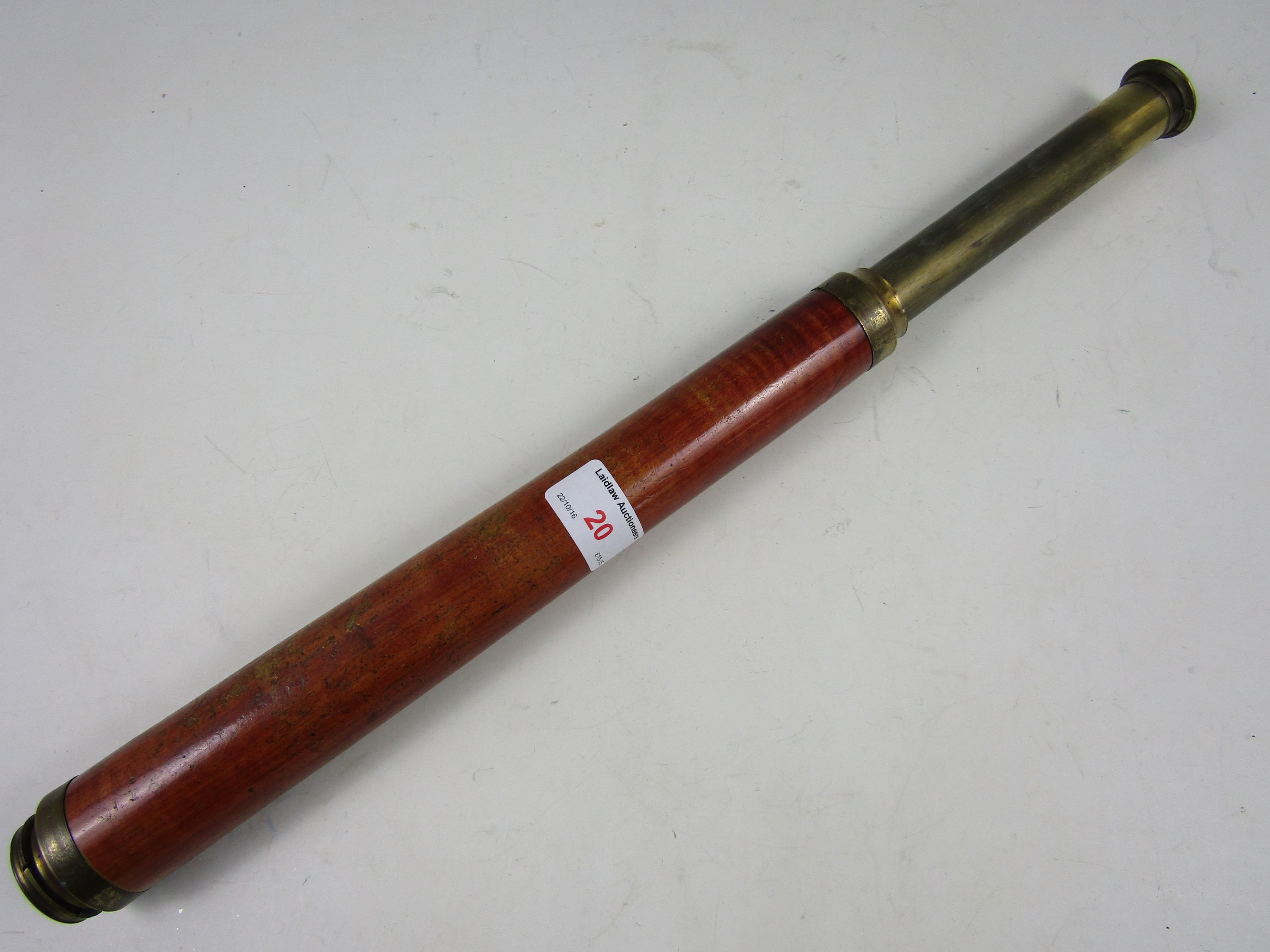 A Victorian single draw brass telescope