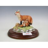 A boxed Border Fine Arts figurine Fox Family RW25