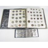 Two numismatic collectors' folders containing a large quantity of silver and other coins, from a