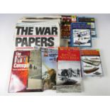 Reproduction war-time newspapers together with The Battle for North Africa etc.