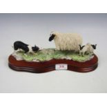 A boxed Border Fine Arts figurine Black face Ewe and Collie B104