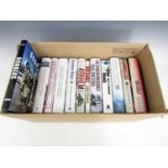 A box of military books including Bombers and Arnhem etc.