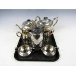 Seven pieces of electroplate including two teapots and a coffee pot etc.