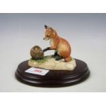 A boxed Border Fine Arts figurine Fox Cub and Hedgehog FB1