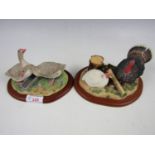 Border Fine Arts figurines Good for the Goose, Good for the Gander and Turkey's Bronze and White