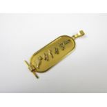 A yellow-metal Egyptian pendant cartouche, 3.2g