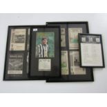 Various framed Newcastle United programmes etc