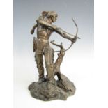 A Franklin Mint bronzed figure Indianer Auf Der Jagd