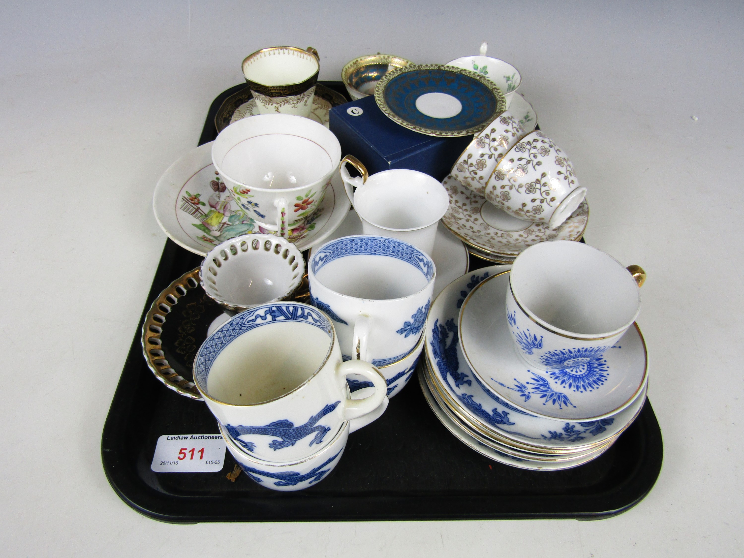 A quantity of cabinet cups and saucers including Hilditch and Aynsley etc