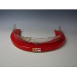 The perspex wind shield from Michael Schumacher's Formula 1 Ferrari signed by Giancarlo